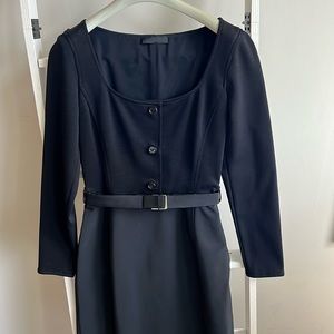 PRADA Black Dress Square Neck